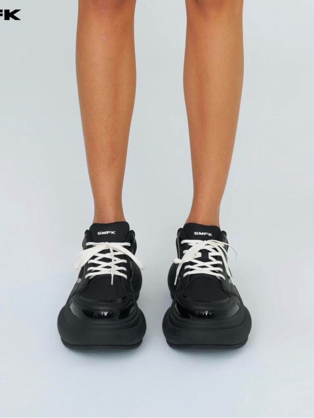 SMFK Chunky Platform Sneakers Black Size 39 US 8.5 Designer Streetwear
